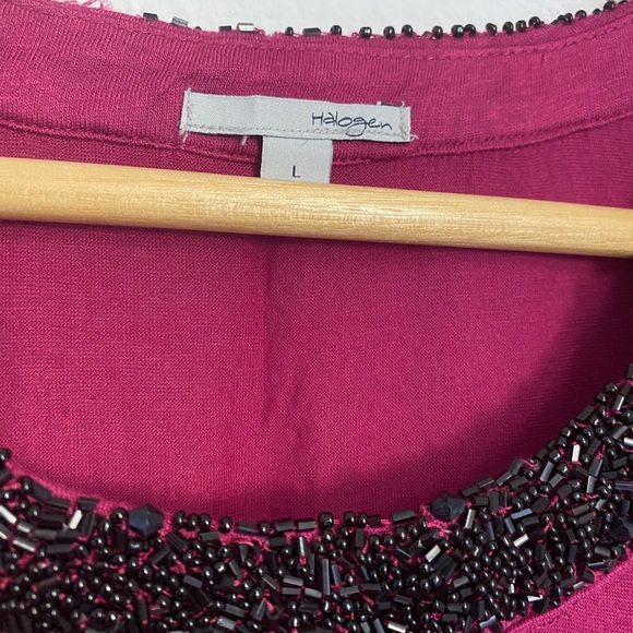 Halogen • Berry Radiance Black Beaded Blouse - Picture 5 of 13